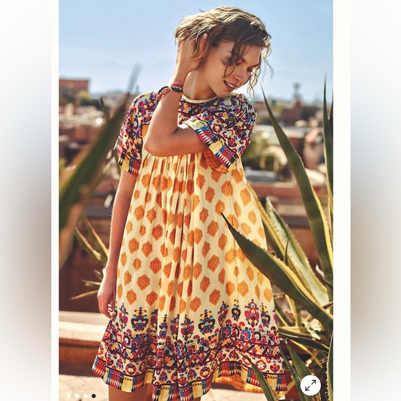 Anthropologie Dresses & Skirts - Anthropologie Tanvi Kedia Caltha Swing Dress Boho Beaded Tunic Dress Small NWT
